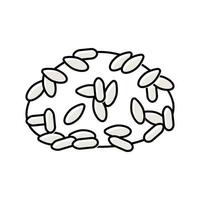 illustration vectorielle d'icône de couleur de riz blanc à grain long vecteur