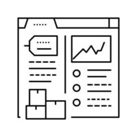 illustration vectorielle de l'icône de la ligne de rapport des niveaux de stock vecteur