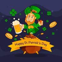 st. patrick est sur la pile de pièces vecteur