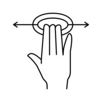 écran du smartphone tactile avec trois doigts ligne icône illustration vectorielle vecteur