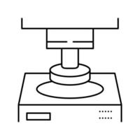 appuyez sur l'icône de la ligne de fabrication de semi-conducteurs de l'équipement illustration vectorielle vecteur