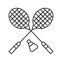 illustration vectorielle d'icône de ligne de jeu de sport de badminton vecteur