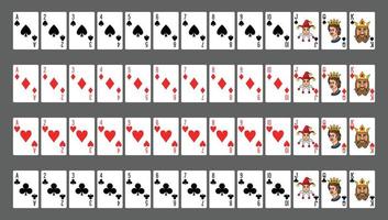icônes de couleur plate pour les cartes de poker. vecteur