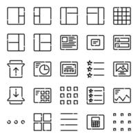 icônes de contour pour la mise en page. vecteur