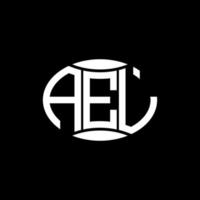 création de logo de cercle de monogramme abstrait ael sur fond noir. logo de lettre d'initiales créative unique ael. vecteur