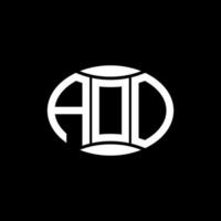 création de logo de cercle de monogramme abstrait aoo sur fond noir. aoo logo de lettre d'initiales créative unique. vecteur