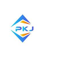 création de logo de technologie abstraite pkj sur fond blanc. concept de logo de lettre initiales créatives pkj. vecteur