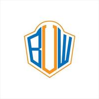 création de logo de bouclier de monogramme abstrait bvw sur fond blanc. logo de lettre initiales créatives bvw. vecteur
