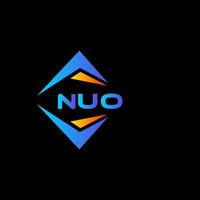 création de logo de technologie abstraite nuo sur fond noir. concept de logo de lettre initiales créatives nuo. vecteur