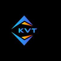 création de logo de technologie abstraite kvt sur fond noir. concept de logo de lettre initiales créatives kvt. vecteur