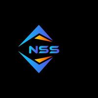 création de logo de technologie abstraite nss sur fond noir. concept de logo de lettre initiales créatives nss. vecteur
