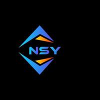création de logo de technologie abstraite nsy sur fond noir. concept de logo de lettre initiales créatives nsy. vecteur