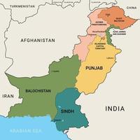 carte des régions du pakistan vecteur