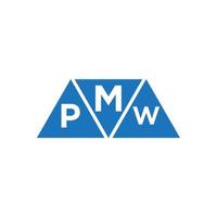 création de logo initiale abstraite mpw sur fond blanc. concept de logo de lettre initiales créatives mpw. vecteur