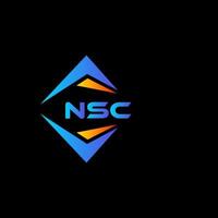 création de logo de technologie abstraite nsc sur fond noir. concept de logo de lettre initiales créatives nsc. vecteur