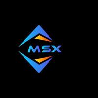 création de logo de technologie abstraite msx sur fond noir. concept de logo de lettre initiales créatives msx. vecteur