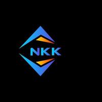 création de logo de technologie abstraite nkk sur fond noir. concept de logo de lettre initiales créatives nkk. vecteur