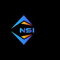 création de logo de technologie abstraite nsi sur fond noir. concept de logo de lettre initiales créatives nsi. vecteur