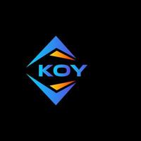 création de logo de technologie abstraite koy sur fond noir. concept de logo de lettre initiales créatives koy. vecteur