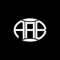 création de logo de cercle de monogramme abstrait aab sur fond noir. aab logo de lettre d'initiales créative unique. vecteur