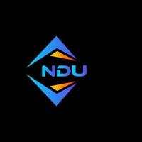 création de logo de technologie abstraite ndu sur fond noir. concept de logo de lettre initiales créatives ndu. vecteur