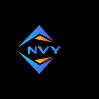 création de logo de technologie abstraite nvy sur fond noir. concept de logo de lettre initiales créatives nvy. vecteur