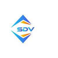 création de logo de technologie abstraite sdv sur fond blanc. concept de logo de lettre initiales créatives sdv. vecteur