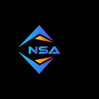 création de logo de technologie abstraite nsa sur fond noir. concept de logo de lettre initiales créatives nsa. vecteur