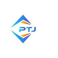 création de logo de technologie abstraite ptj sur fond blanc. concept de logo de lettre initiales créatives ptj. vecteur