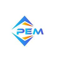 création de logo de technologie abstraite pem sur fond blanc. concept de logo de lettre initiales créatives pem. vecteur