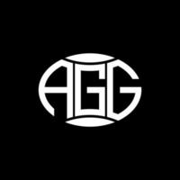 création de logo cercle monogramme abstrait agg sur fond noir. agg logo de lettre d'initiales créative unique. vecteur