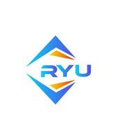 création de logo de technologie abstraite ryu sur fond blanc. concept de logo de lettre initiales créatives ryu. vecteur