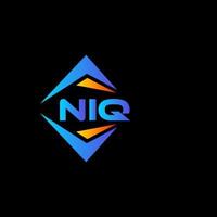 création de logo de technologie abstraite niq sur fond noir. concept de logo de lettre initiales créatives niq. vecteur
