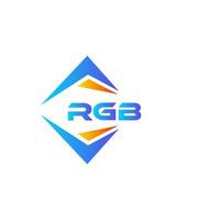 création de logo de technologie abstraite rvb sur fond blanc. concept de logo de lettre initiales créatives rvb. vecteur