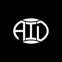 aide à la conception abstraite du logo du cercle monogramme sur fond noir. aider le logo de lettre initiales créatives uniques. vecteur