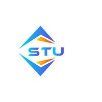 création de logo stu technologie abstraite sur fond blanc. concept de logo de lettre initiales créatives stu. vecteur