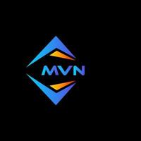 création de logo de technologie abstraite mvn sur fond noir. concept de logo de lettre initiales créatives mvn. vecteur