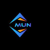 création de logo de technologie abstraite mun sur fond noir. concept de logo de lettre initiales créatives mun. vecteur
