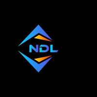 création de logo de technologie abstraite ndl sur fond noir. concept de logo de lettre initiales créatives ndl. vecteur