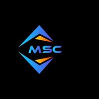 création de logo de technologie abstraite msc sur fond noir. concept de logo de lettre initiales créatives msc. vecteur