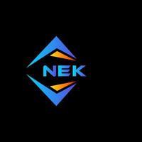 création de logo de technologie abstraite nek sur fond noir. concept de logo de lettre initiales créatives nek. vecteur