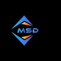 création de logo de technologie abstraite msd sur fond noir. concept de logo lettre initiales créatives msd. vecteur