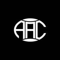 création de logo cercle monogramme abstrait aac sur fond noir. logo de lettre initiales créatives aac unique. vecteur