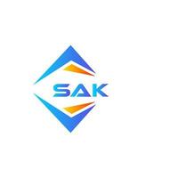 création de logo de technologie abstraite sak sur fond blanc. concept de logo de lettre initiales créatives sak. vecteur