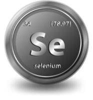 élément chimique sélénium. symbole chimique avec numéro atomique et masse atomique. vecteur