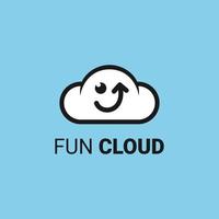 sourire mignon nuage flèche logo vecteur