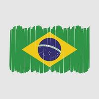 coups de pinceau du drapeau du brésil vecteur