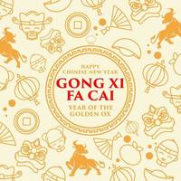 conception d'icône gong xi fa cai vecteur