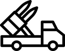 illustration vectorielle de camion de missiles sur un fond. symboles de qualité premium. icônes vectorielles pour le concept et la conception graphique. vecteur