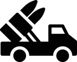 illustration vectorielle de camion de missiles sur un fond. symboles de qualité premium. icônes vectorielles pour le concept et la conception graphique. vecteur